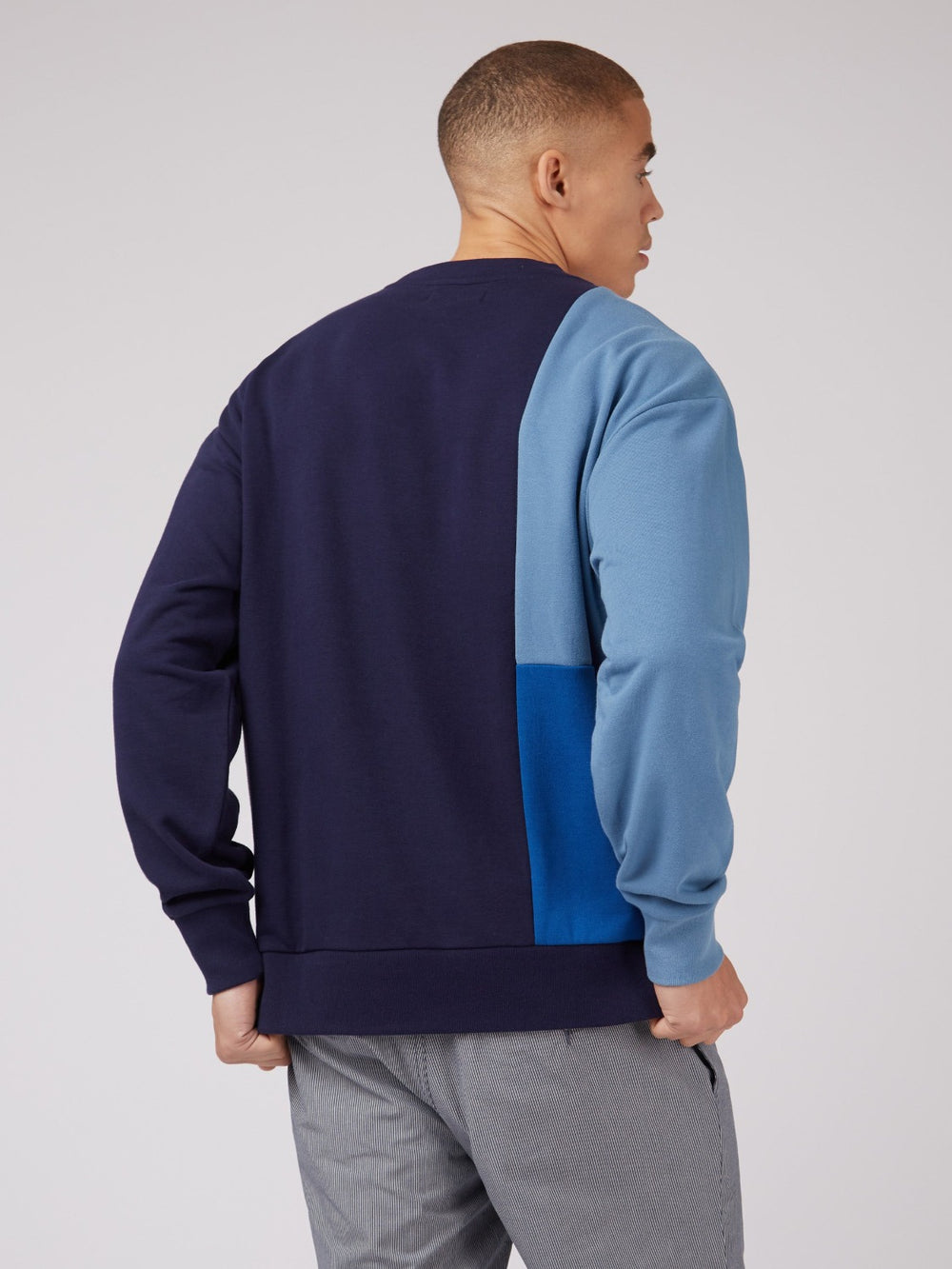 Sweats Ben Sherman B by Ben Sherman Colorblock Crewneck Bleu | LLM-82097318